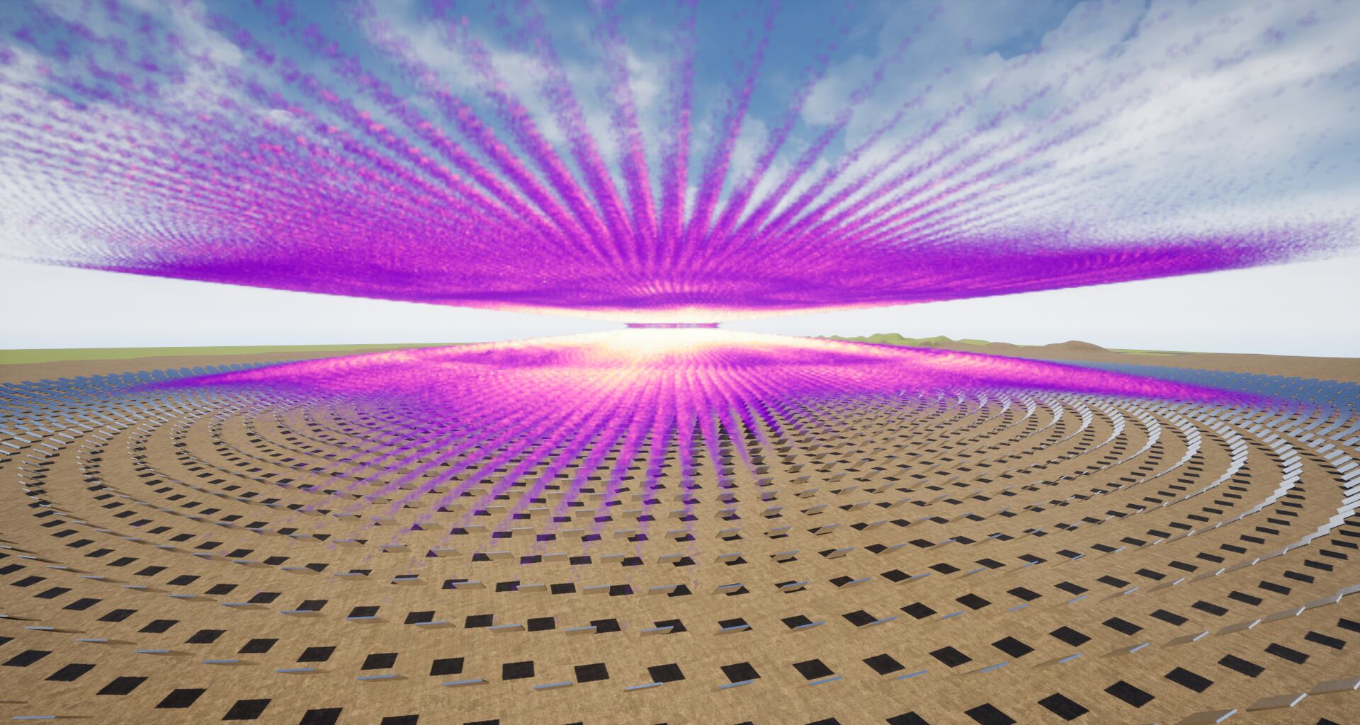 Single-point standby strategy producing a dense concentrated layer of irradiance above the field